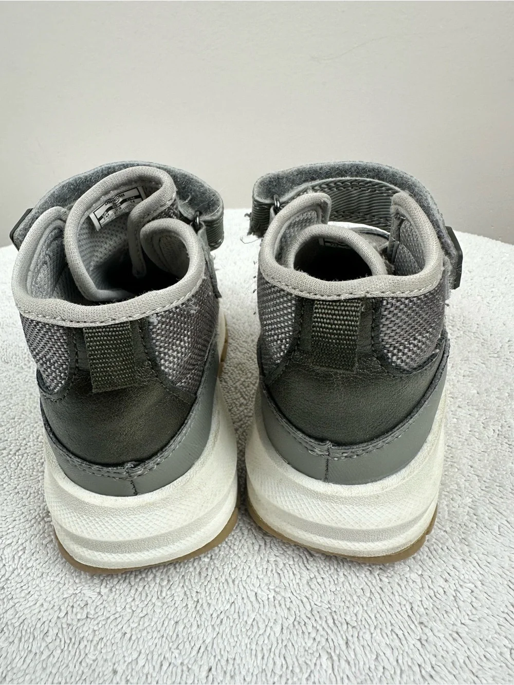 OshKosh B'gosh Baby Toddler Grey and White High-Top Boot Sneakers